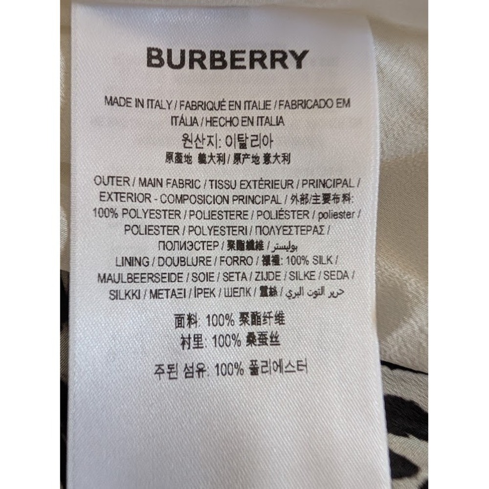 NWT Burberry Pleated Midi Skirt Leopard Print Black Beige Silk Blend Size 6 - Picture 9 of 10
